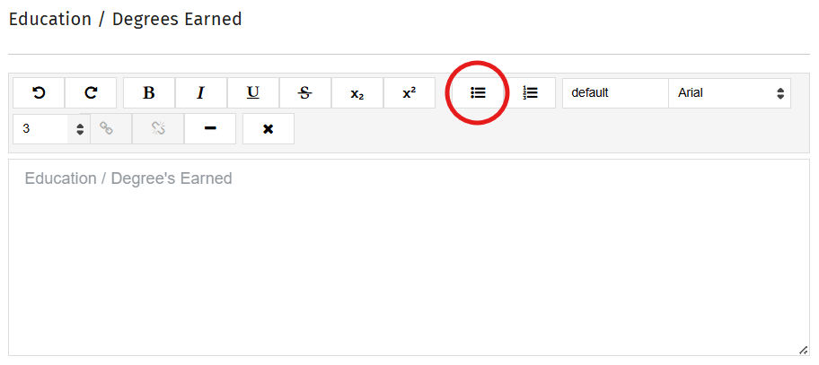 Education/Degrees Earned